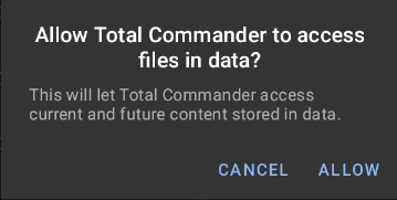 allow total commander to access all ur filez